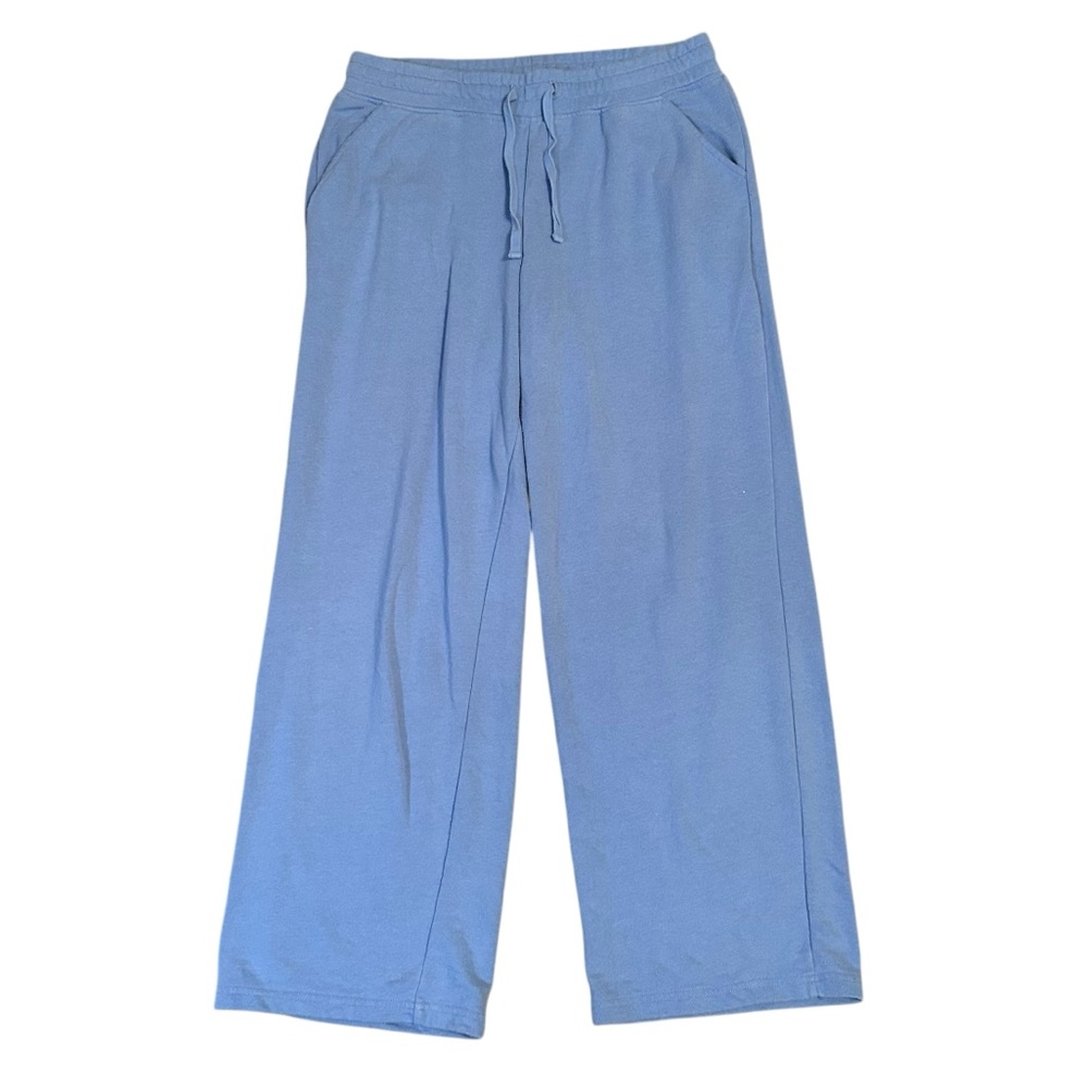 Dip Sleepwear Blue Straight Leg Drawstring Cotton Blend Pajama Pants Large